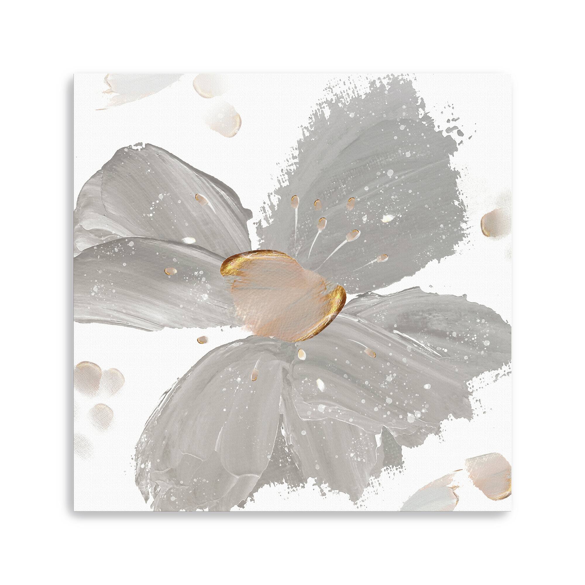 Contemporary Floral Gray II Canvas Giclee